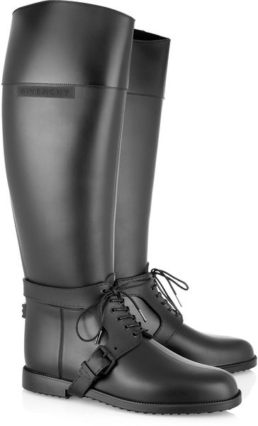 Givenchy Rubber Equestrian Boots in Brown (black) - Lyst