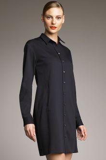 Jil Sander Navy Pleated-back Shirtdress - Lyst