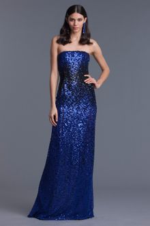 Oscar de la Renta Strapless Degrade Sequin Gown - Lyst