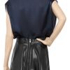 Vince Oversized Silk Top in Blue - Lyst
