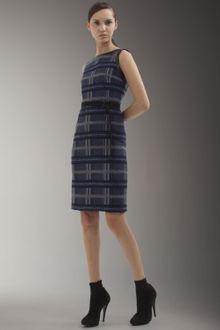 Akris Grid-pattern Belted Dress - Lyst