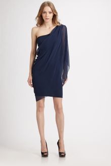 Alice + Olivia Draped One-shoulder Dress - Lyst