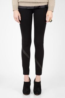 DKNY Black Pull On Leather Patch Legging - Lyst