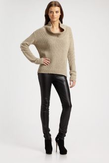 Helmut Lang Cowlneck Rib-sleeve Sweater - Lyst