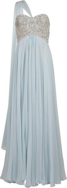 Marchesa Jewelled Bodice Gown in Blue - Lyst