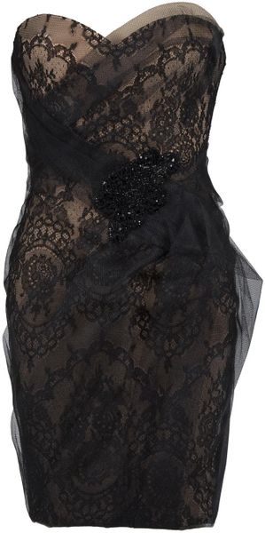 Marchesa Lace Cocktail Dress - Lyst