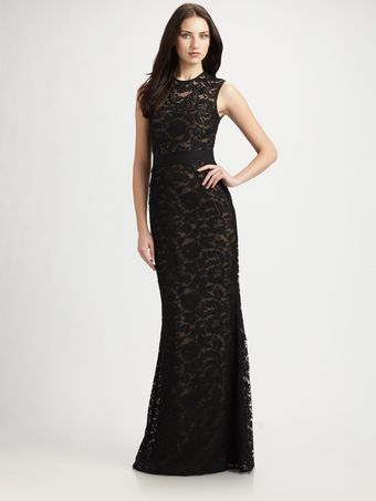 Ml Monique Lhuillier Lace Gown - Lyst