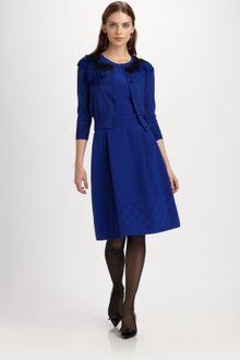 Oscar de la Renta Cashmere/silk Cropped Cardigan - Lyst