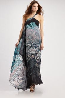 Roberto Cavalli Mangrovia Print Silk Gown - Lyst