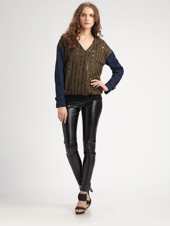 Sachin & Babi Sequined Fleece Sweater - Lyst