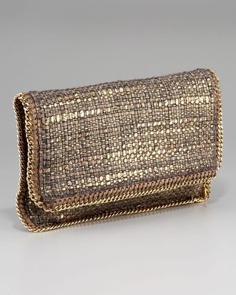 Stella McCartney Metallic Boucle Clutch - Lyst