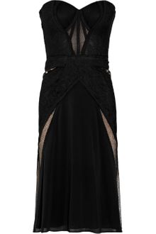 Zac Posen Strapless Lace and Chiffon Dress - Lyst