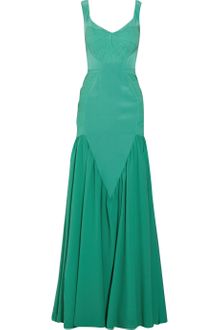 Zac Posen Paneled Silk-blend Gown - Lyst
