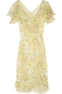 Zac Posen Printed Silk-crepe Dress - Lyst