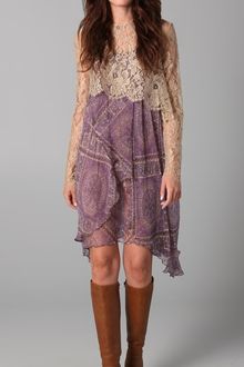 Zimmermann Paisley Dress with Lace Top - Lyst
