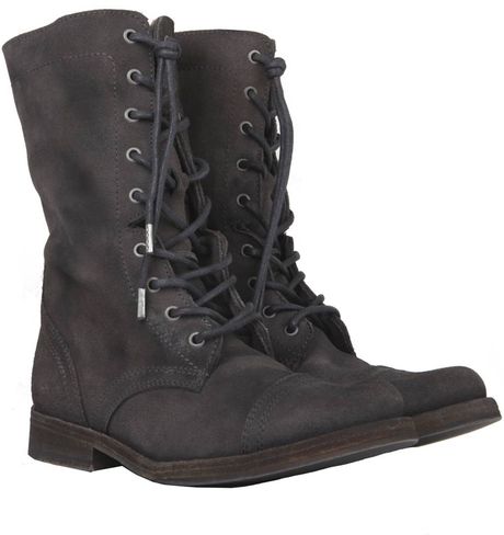All Saints Shearling Suede Military Boots Washed Black Boots Military Boots Suede Boots