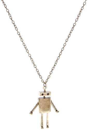 ASOS Collection Long Metal Robot Pendant Necklace - Lyst
