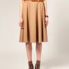 Asos Collection Asos Midi Tailored Belted Ponti Fit and Flare Skirt in Beige (camel) - Lyst