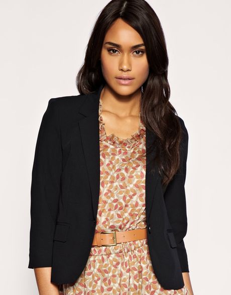 Asos Collection Asos Tailored Cropped Boyfriend Blazer in Black - Lyst