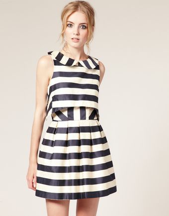 ASOS Collection Asos Peter Pan Dress in Stripe Print - Lyst