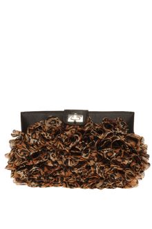 ASOS Collection Asos Leopard Chiffon Ruffle Clutch - Lyst