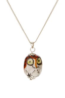 ASOS Collection Asos Owl Painted Bead Short Pendant - Lyst