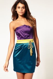 ASOS Collection Asos Colour Block Dress with Rope Belt - Lyst