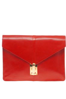 ASOS Collection Asos Leather Portfolio Clutch - Lyst