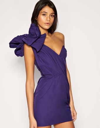 ASOS Collection Asos One Shoulder Dress with Exaggerated Bow - Lyst