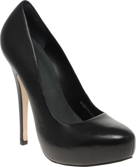 Asos Asos Polly Leather Court Shoes in Black - Lyst