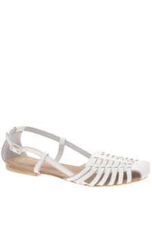 Asos Asos Mex Leather Woven Flat Shoes - Lyst