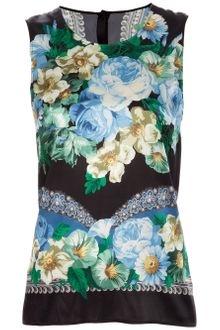 Dolce & Gabbana Floral Sleeveless Top - Lyst