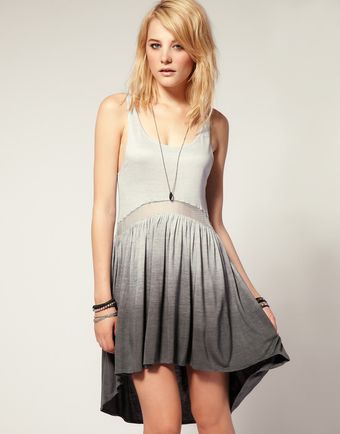 Stylestalker Dip Dye Sheer Panel Dress - Lyst