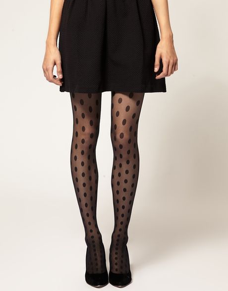Wolford Bonny Dot Stay Ups in Black - Lyst