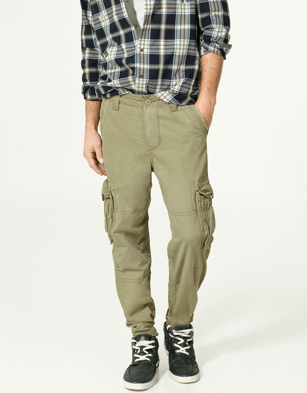 zara-combat-trousers-in-green-for-men-lyst