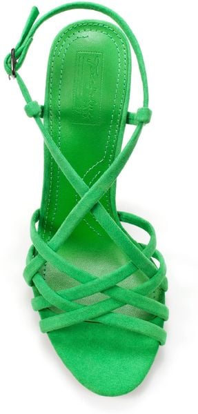 Zara Strappy High Heeled Sandal in Green | Lyst