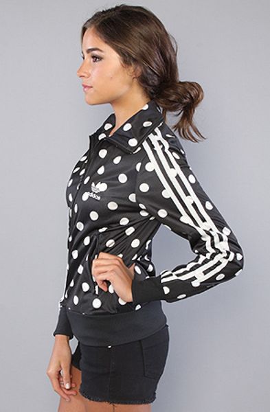 black and white polka dot adidas jacket