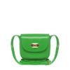 Asos Collection Asos Leather Mini Twist Lock Saddle Bag in Green - Lyst