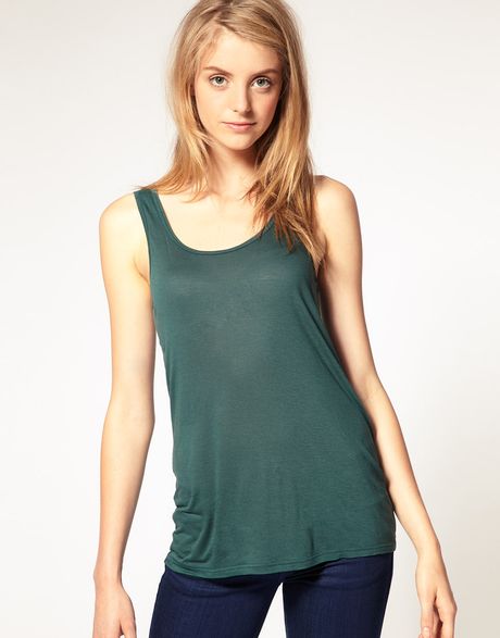Asos Collection Asos Simple Vest in Green - Lyst