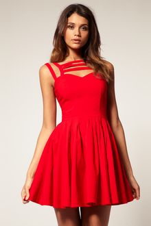 ASOS Collection Asos Full Skirt Dress with Multi Strap - Lyst