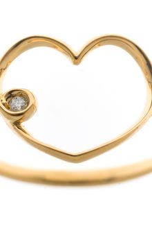 Aurelie Bidermann Gold Heart Ring Set with White Diamond - Lyst