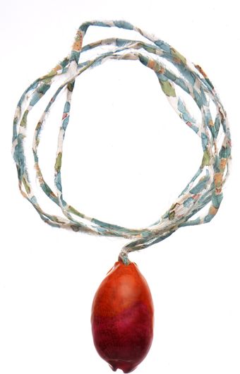 Aurelie Bidermann Porcelaine Necklace with Enameled Bi-coloured Shell On Liberty Thread - Lyst