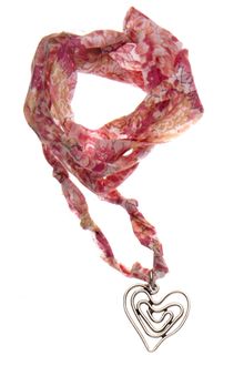 Aurelie Bidermann Charm Necklace Silver Plated On Pink Liberty Thread - Lyst