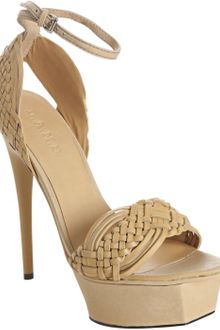 L.a.m.b. Tan Leather Kesha Woven Platform Sandals - Lyst