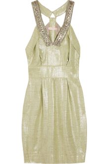 Matthew Williamson Embellished Woven Metallic Mini Dress - Lyst
