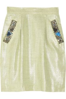 Matthew Williamson Embellished Woven Skirt - Lyst