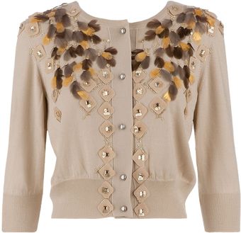 Oscar de la Renta Embellished Cardigan - Lyst