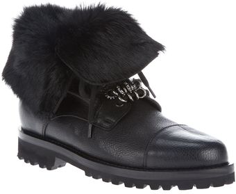 Philipp Plein Fur Fold-over Boot - Lyst