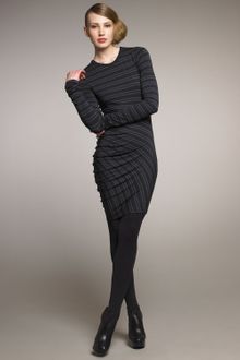 T By Alexander Wang Striped Jersey Dress - Lyst