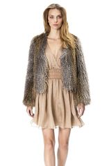 Halston Heritage Smocked Silk Dress